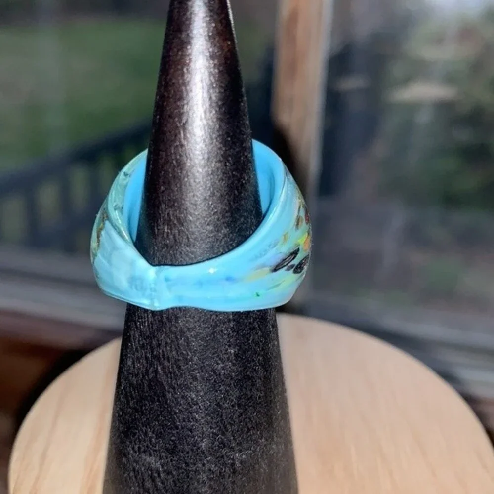 Blue Dome Ring Size 7